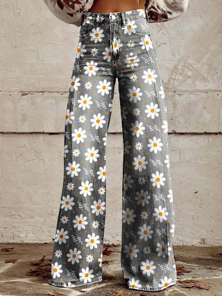 Bailey | Women's High Waisted Printed Baggy Jeans