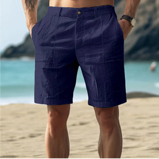 Caius | Men’s Linen-Blend Shorts with Flat-Front, Regular Fit, and Side Insert Pockets