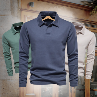 Sam | Men’s Long-Sleeve Solid-Color Polo Shirt with Comfortable Fit