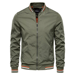Darian | Men’s Bomber Jacket with Short Ribbed Collar and Two Side Pockets