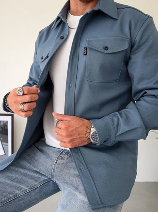 Harley | Men’s Classic Collar Overshirt with Chest Pockets