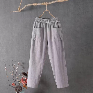 Leny | Women's Cotton Linen Casual Harem Pants with Loose Fit and Straight