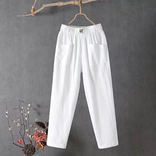 Leny | Women's Cotton Linen Casual Harem Pants with Loose Fit and Straight