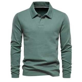 Sam | Men’s Long-Sleeve Solid-Color Polo Shirt with Comfortable Fit