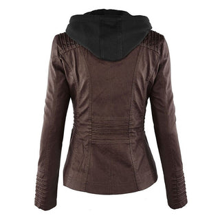 Rosa | Women’s Moto Leather Jacket with Removable Hood