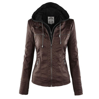 Rosa | Women’s Moto Leather Jacket with Removable Hood