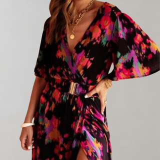 Kaileen | Bohemian Style Maxi Dress for Women with Animal Print