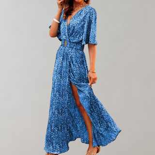 Kaileen | Bohemian Style Maxi Dress for Women with Animal Print
