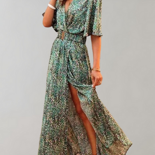 Kaileen | Bohemian Style Maxi Dress for Women with Animal Print