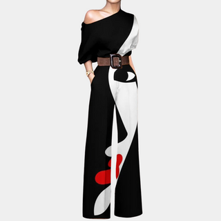 Ayla | Women’s Airy Butterfly Print One-Shoulder Jumpsuit
