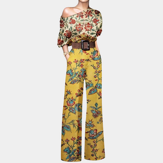 Ayla | Women’s Airy Butterfly Print One-Shoulder Jumpsuit