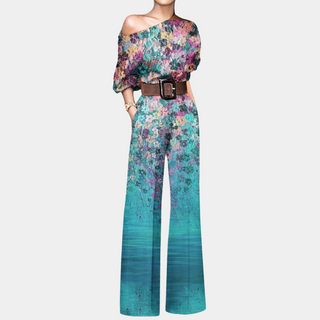Ayla | Women’s Airy Butterfly Print One-Shoulder Jumpsuit