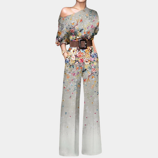 Ayla | Women’s Airy Butterfly Print One-Shoulder Jumpsuit