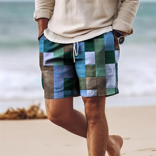 Larrson | Men’s Summer Shorts with Geometric Print Design for Summer
