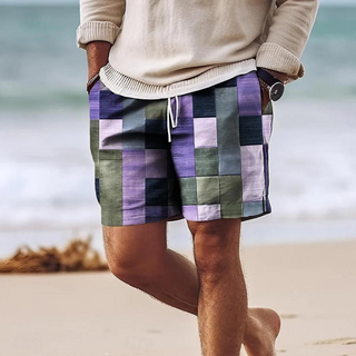 Larrson | Men’s Summer Shorts with Geometric Print Design for Summer