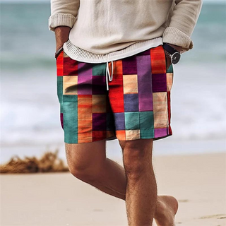 Larrson | Men’s Summer Shorts with Geometric Print Design for Summer