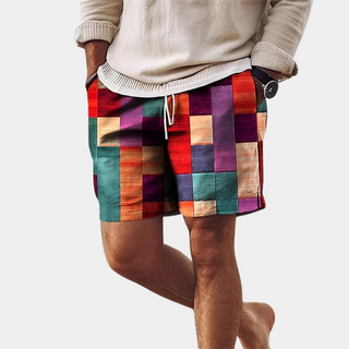 Larrson | Men’s Summer Shorts with Geometric Print Design for Summer