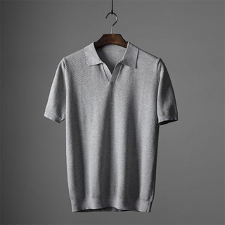 Heinrich | Men’s Waffle-Knit Short-Sleeve Johnny Collar Top