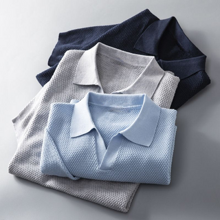 Heinrich | Men’s Waffle-Knit Short-Sleeve Johnny Collar Top