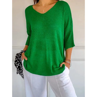 Lucerne | Women’s V-neck Knitted Top with Half Sleeves
