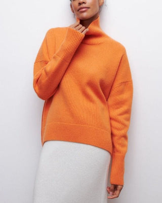 Stella | Women's Oversized Sweater with Ribbed Turtleneck Collar