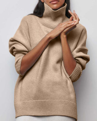 Stella | Women's Oversized Sweater with Ribbed Turtleneck Collar