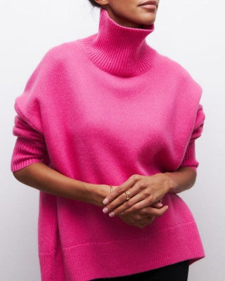 Stella | Women's Oversized Sweater with Ribbed Turtleneck Collar