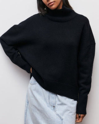 Stella | Women's Oversized Sweater with Ribbed Turtleneck Collar