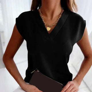 Kayla | Women's Casual V-Neck Short Sleeve Blouse