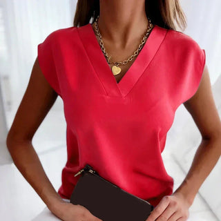 Kayla | Women's Casual V-Neck Short Sleeve Blouse