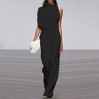 Aiah | Women's Sleeveless High-Neck Wide-Leg Jumpsuit