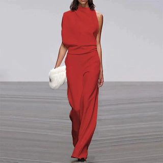 Aiah | Women's Sleeveless High-Neck Wide-Leg Jumpsuit