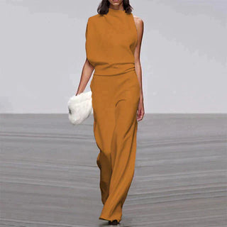 Aiah | Women's Sleeveless High-Neck Wide-Leg Jumpsuit