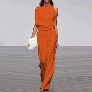 Aiah | Women's Sleeveless High-Neck Wide-Leg Jumpsuit