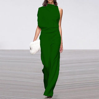 Aiah | Women's Sleeveless High-Neck Wide-Leg Jumpsuit