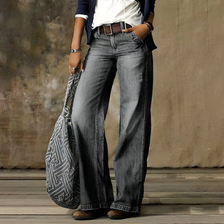 Zena | Women’s High-Waisted Wide-Leg Loose-Fit Denim Jeans