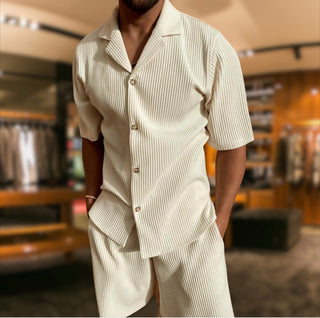 Enrico | Men’s Corduroy Short-Sleeve Shirt and Shorts Set