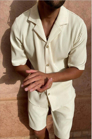 Enrico | Men’s Corduroy Short-Sleeve Shirt and Shorts Set