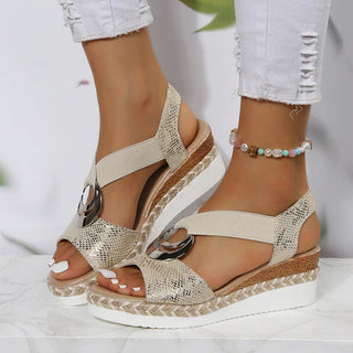 Breka | Women’s Espadrille Wedge Sandals with Orthopedic Comfort and Bohemian Style