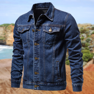 Carl | Men’s Casual Denim Trucker Jacket with Button-Front Closure