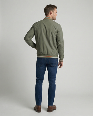 Darian | Men’s Bomber Jacket with Short Ribbed Collar and Two Side Pockets