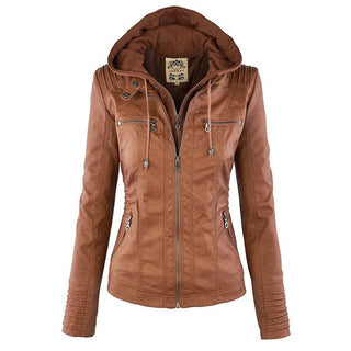 Rosa | Women’s Moto Leather Jacket with Removable Hood