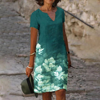 Lilia | Women’s Floral Print Mini Summer Dress with V-neckline