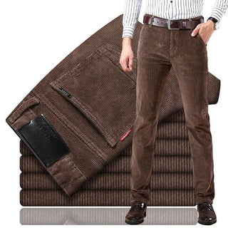 Octavian | Men’s Slim Fit Straight-Leg Corduroy Pants with Classic Ribbed Texture