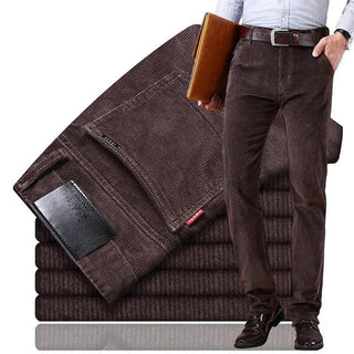 Octavian | Men’s Slim Fit Straight-Leg Corduroy Pants with Classic Ribbed Texture