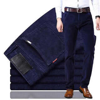 Octavian | Men’s Slim Fit Straight-Leg Corduroy Pants with Classic Ribbed Texture