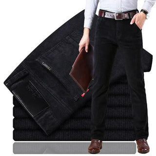 Octavian | Men’s Slim Fit Straight-Leg Corduroy Pants with Classic Ribbed Texture