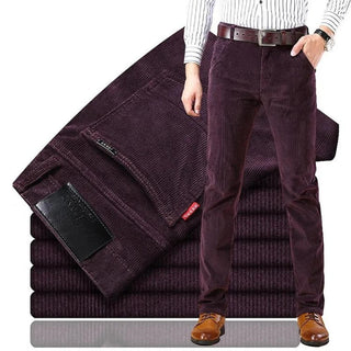 Octavian | Men’s Slim Fit Straight-Leg Corduroy Pants with Classic Ribbed Texture