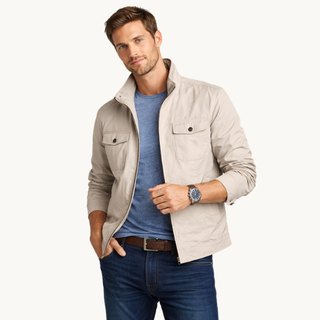 Men’s Zip-Front Stand Collar Jacket