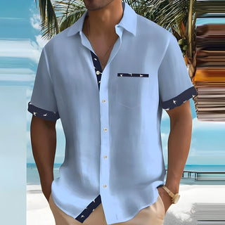 Romy | Men's Short-Sleeve Button-Down Shirt for Summer with Chest Pocket